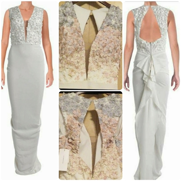 Nicole Bakti Dresses & Skirts - Nicole Bakti Women's Peach Flower Applique